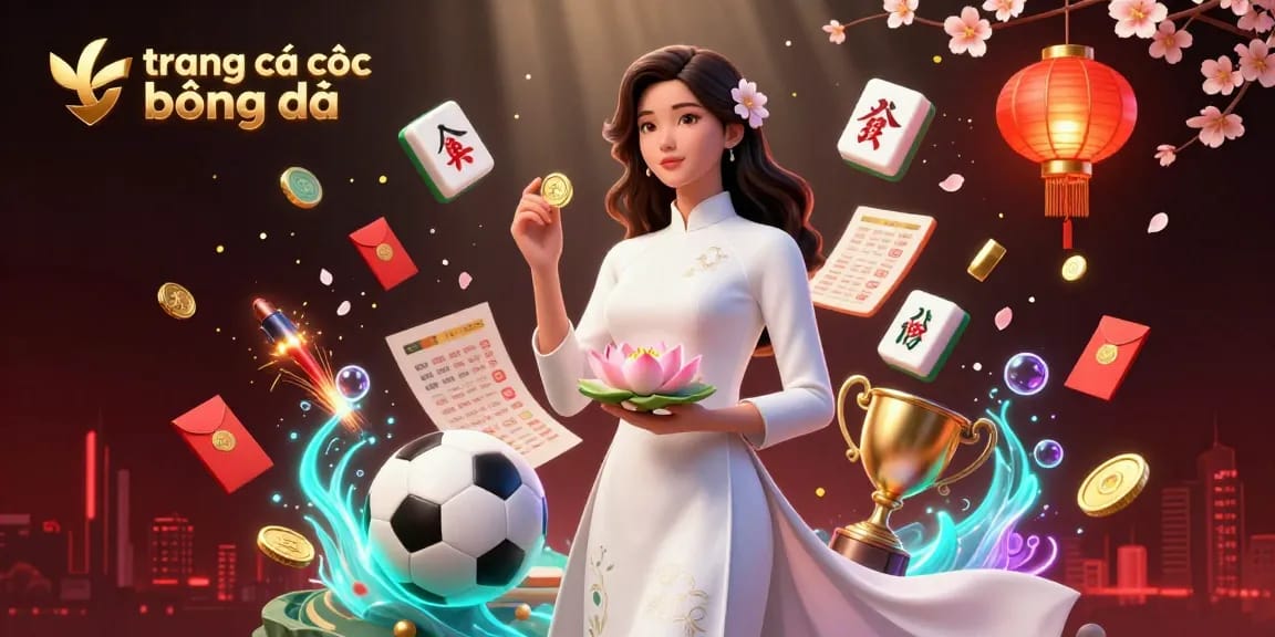 Place your bets with trang cá cược bóng đá as a photorealistic woman holds symbols of fortune and victory.