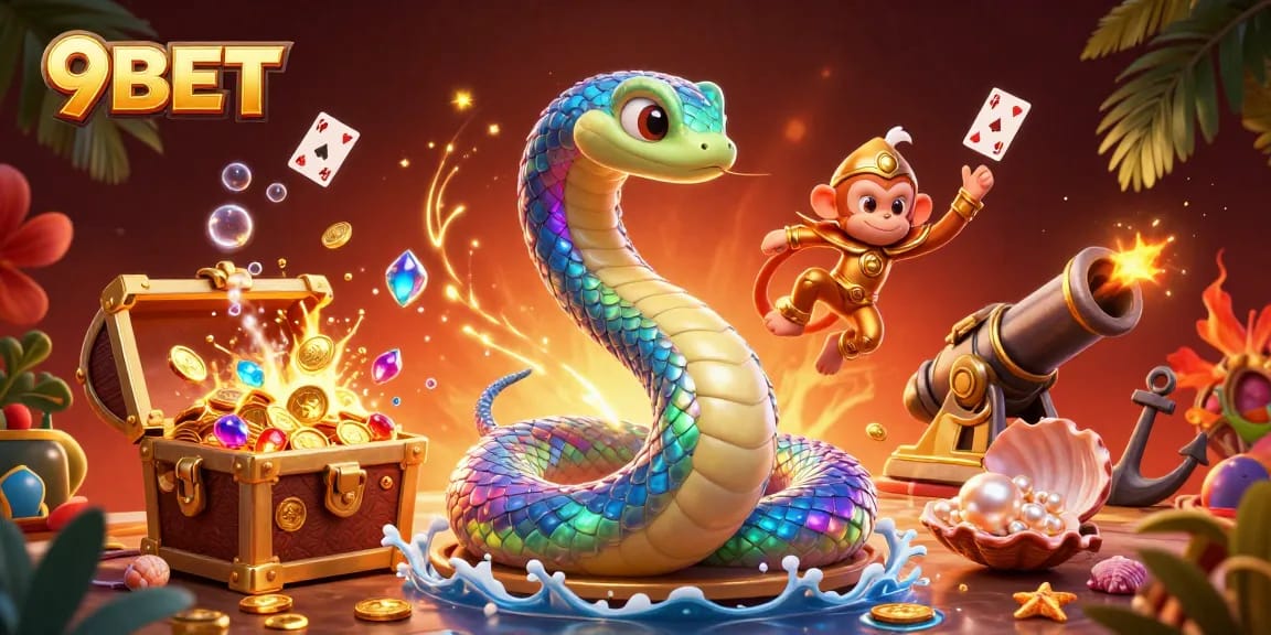 Spin for riches at 9BET with dynamic 3D visuals of magical characters and treasures.
