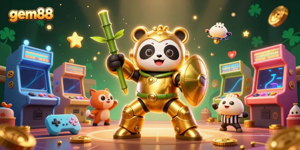 Engage with gem88 in an exciting 3D casino arena featuring unique gaming characters and vibrant visuals.