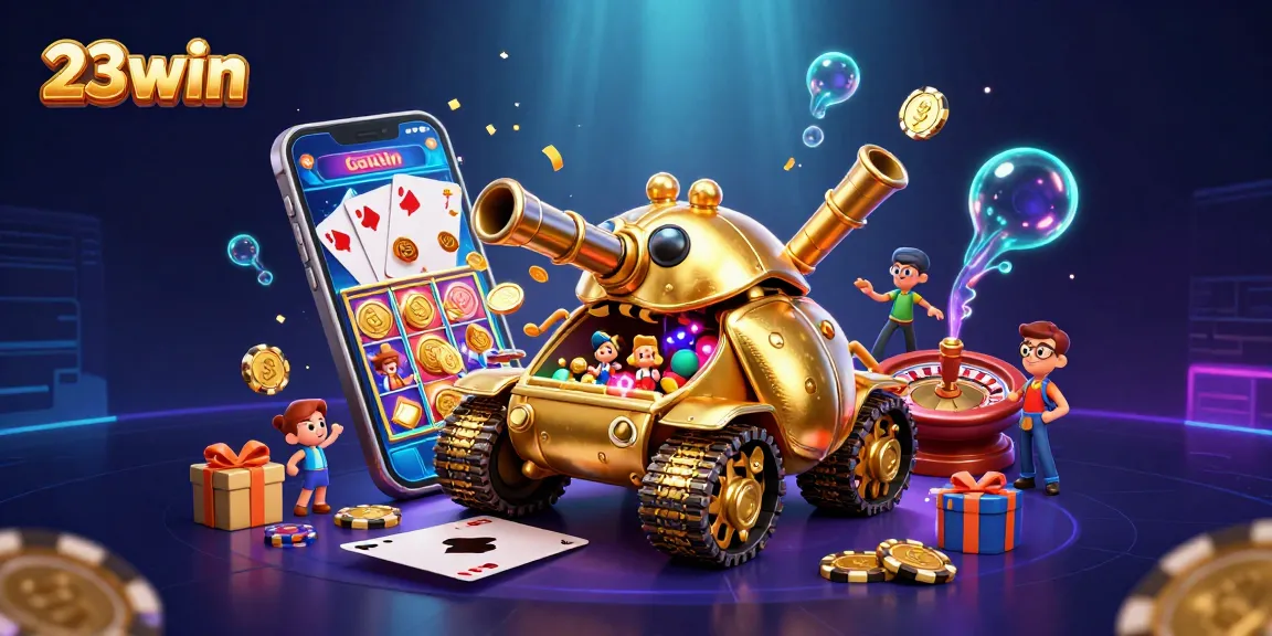 Experience excitement and thrills with 23win's vibrant casino scene bursting with energy and colorful games.