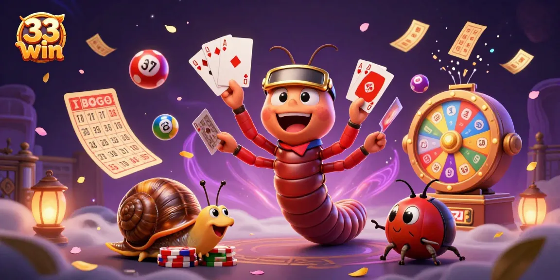 Exciting game experience with 33 win as characters interact with colorful lottery elements.