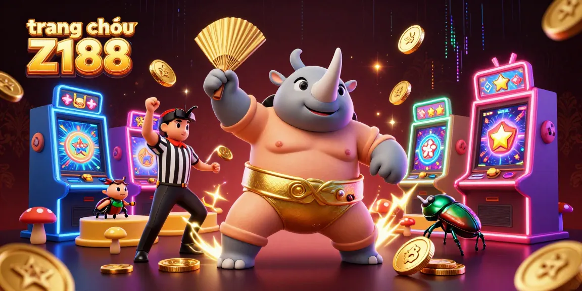 Experience the vibrant energy of trang chủ Z188 with a beetle champion amidst golden coins.